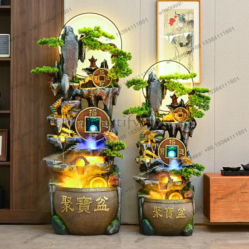 Ornament lucky alpine circulating water living room TV cabinet next to floor feng shui wheel decoration