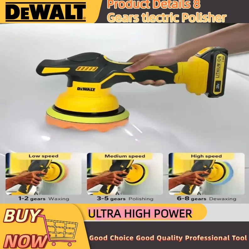 

Dewalt 8 Gears 20V Battery Digital Display Cordless Car Polisher Electric Polisher Auto Car Waxing Polishing Machine For Dewalt