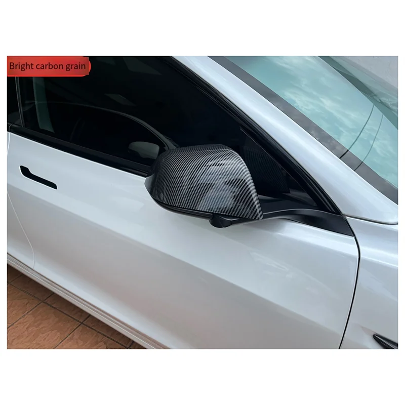 Steady Car Rear Mirror Cover Cap Carbon Fiber Pattern For Tesla Model 3 2018-2024/Model Y Exterior Side Mirror Cover