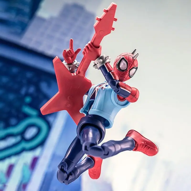 Blokees Marvel Spider-Man Galaxy versie 6 Blind Box verzamelbare actiefiguur Spider-Man Hobie bruin groen Goblin zwarte kattenspeelgoed