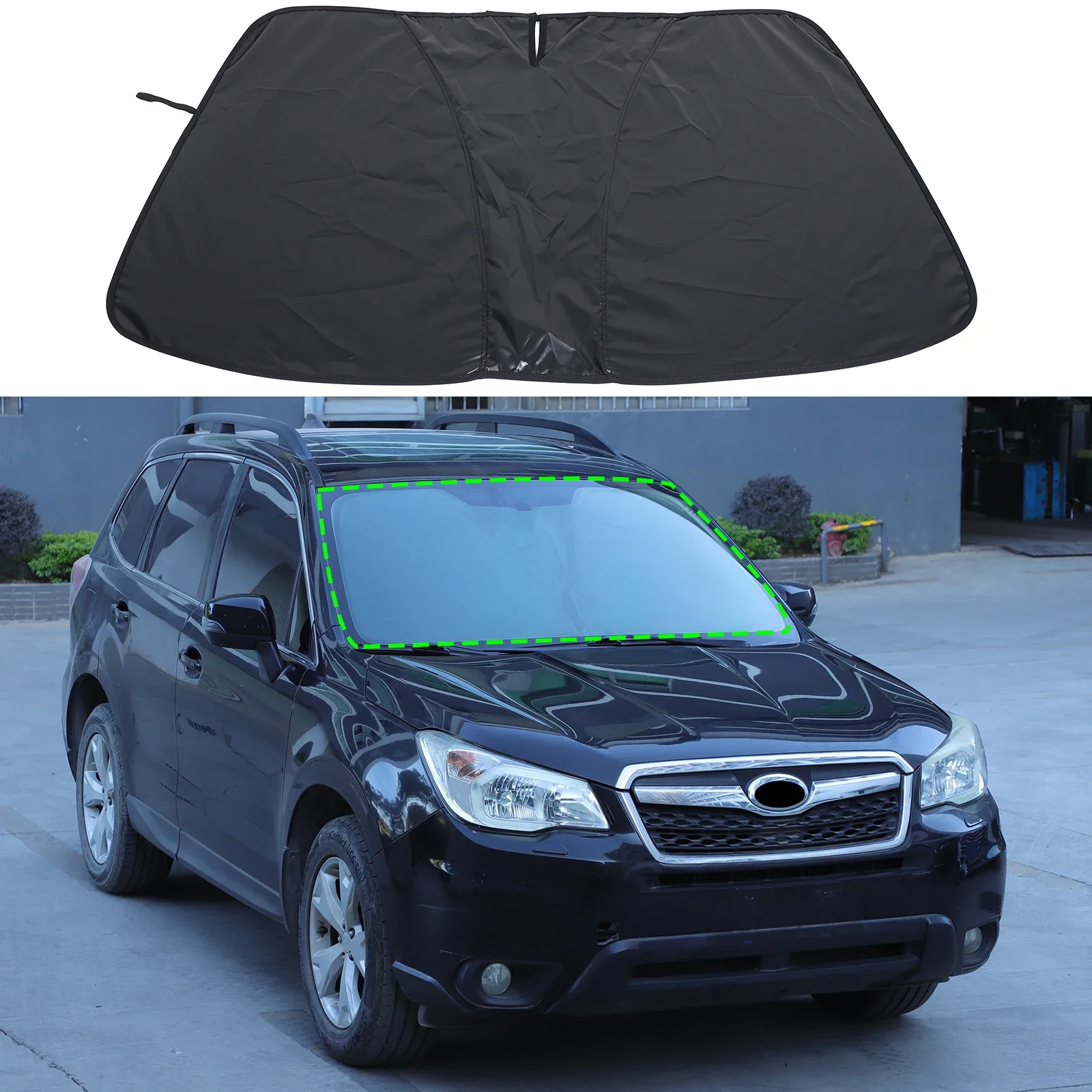 

For Subaru Forester 2019-2025 front glass sunshade, summer defense, UV rays, high temperature, black 1pcs (memory wire model)