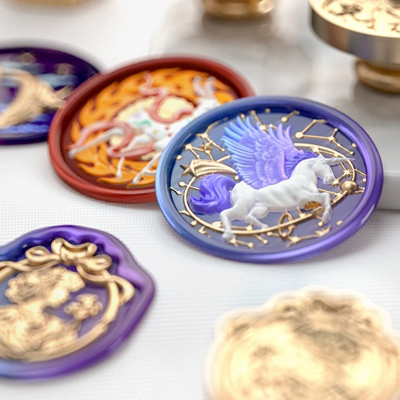 ثلاثية الأبعاد الحوت/يونيكورن ختم من الشمع ختم الرجعية ختم ختم رئيس لدعوة الزفاف هدية بطاقات التعبئة والتغليف المغلف سكرابوكينغ #2