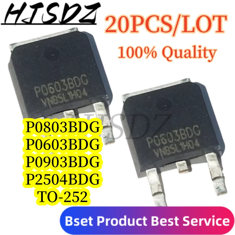 【20-50PCS/LOT】 P0603BDG P0903BDG P2504BDG P0803BDG TO-252 P0803 P0803B P0803BD TO252 Transistor MOS de efecto de campo