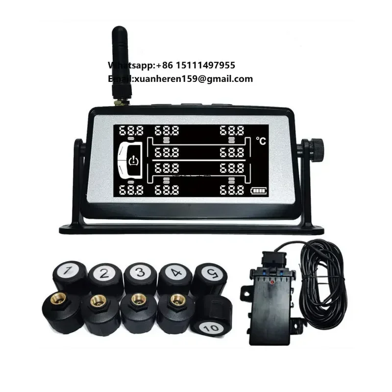 Driving Safety of 10 Wheeled Heavy Trucks Tymate Tire Pressure Monitoring System Tpms Sensor Temperature Sensor