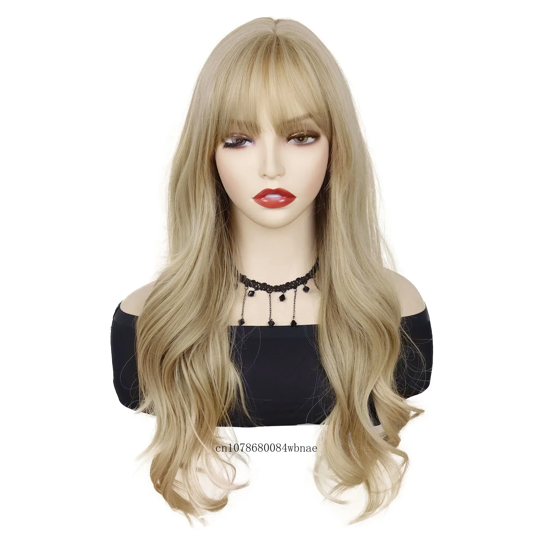 Blonde Wigs 25 Inch Long Wavy Synthetic Wig for Women Girls Natural Soft Daily Cosplay Costume Party High Temperature Fiber