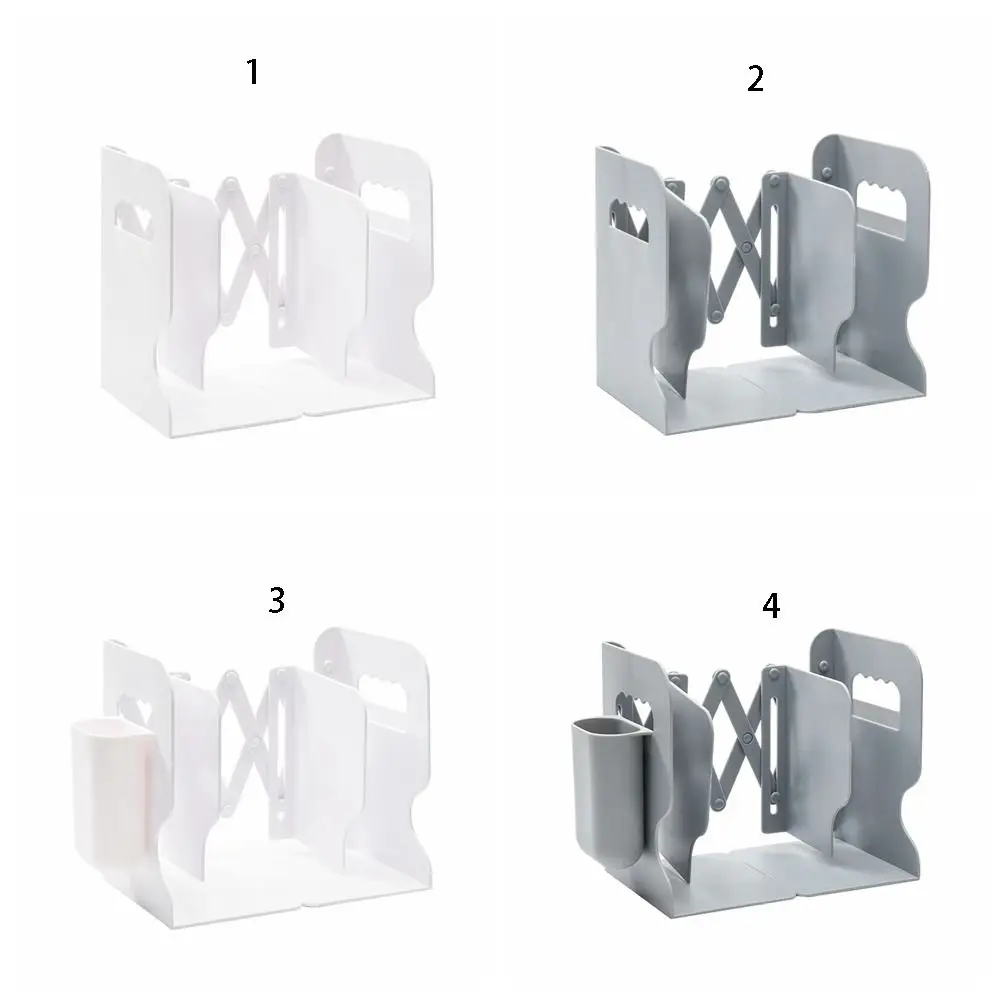 With Pen Holder Desktop Book Stand Retractable Easy to Install Foldable Storage Rack Adjustable Student Book Rack