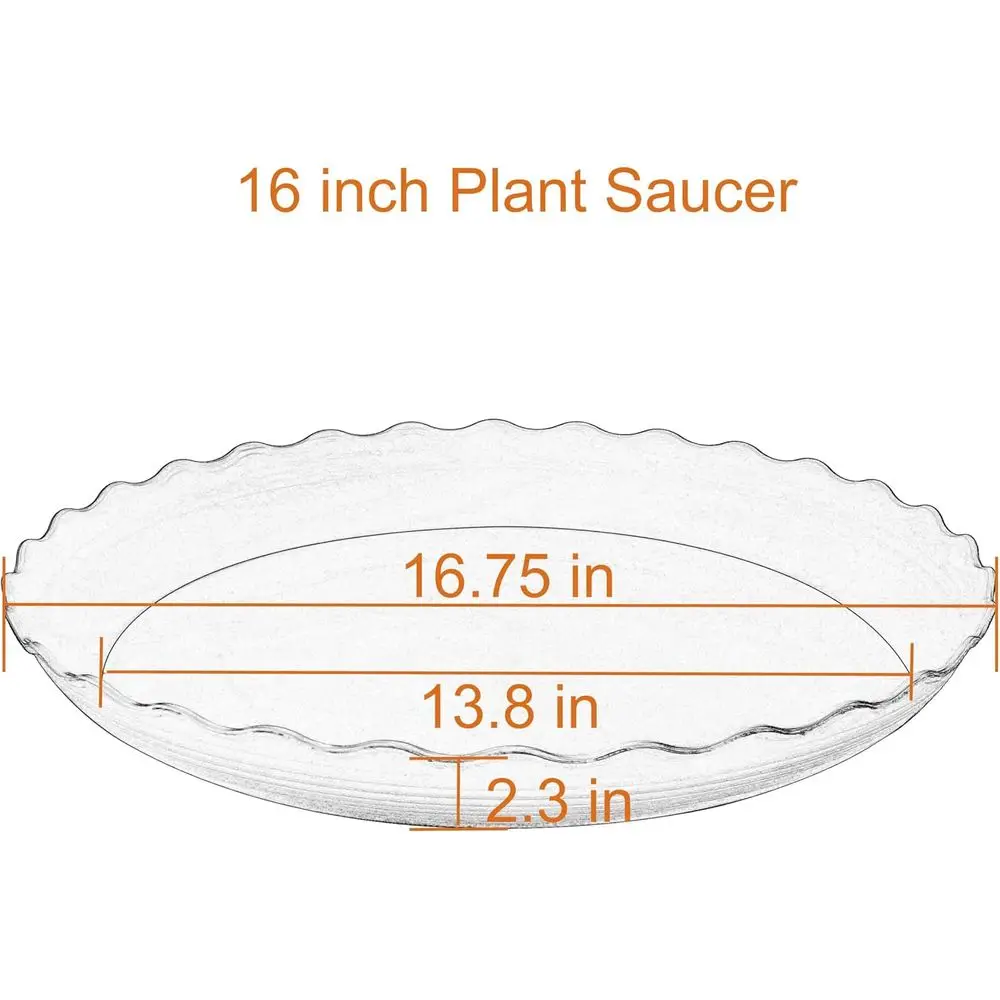 2-Pack 16 Plant Trays, Durable Plastic Saucers, Large Garden Watering Bowls, Gallon Grow Bags (Brown)