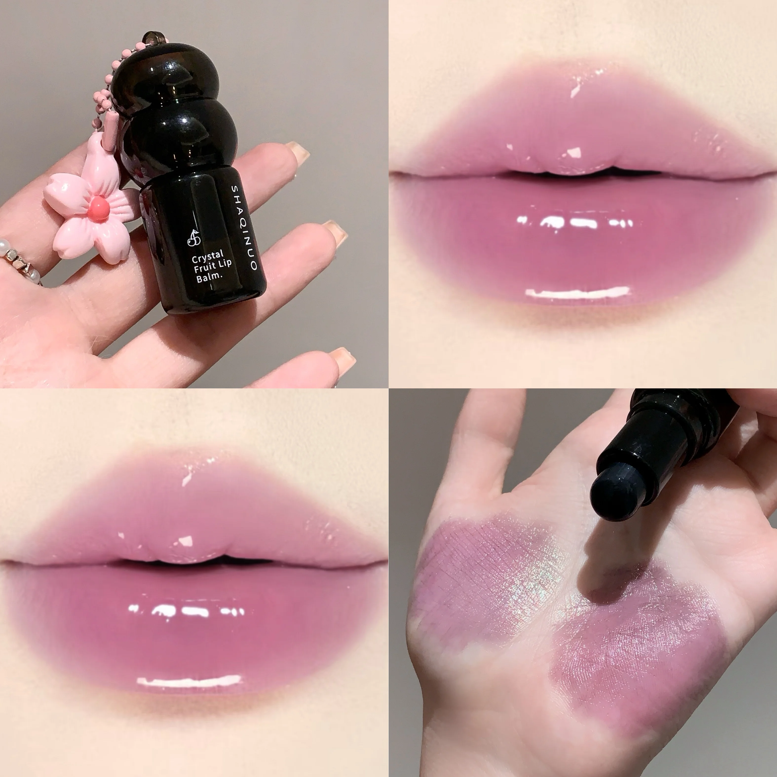 保湿フルーツリップバームペンダント、秋冬用の色付き保湿リップケア、乾燥ひび割れを防止、さわやかなフルーツフレーバー