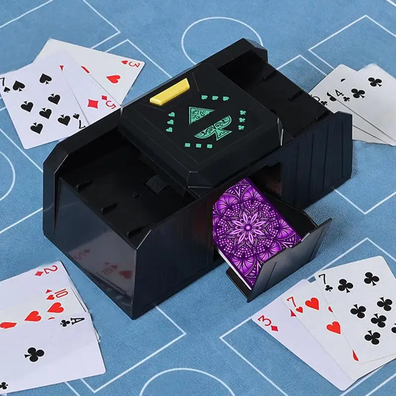 Automatic Card Shuffling Machine 1-4 Decks Electric Poker Card Shuffler Automatic Sensor & Timed Shuffler Poker Shuffle Machine