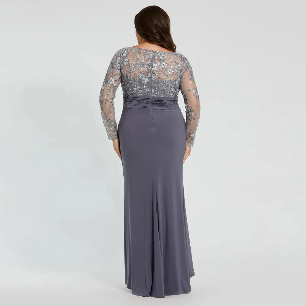 تخصيص حجم كبير حورية البحر فساتين أم العروس الدانتيل أعلى طويل ثوب مسائي رسمي الترتر فستان الزفاف الضيوف