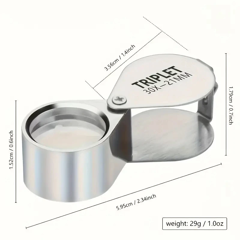 High definition magnifying glass keychain Portable with floating function and open-loop closure Folding design