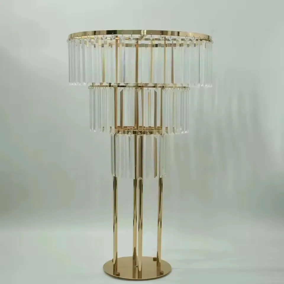 2 Stück/4 Stück/5 Stück/6 Stück/10 Stück Goldener Acryl-Blumenständer für Hochzeiten - 4-stufiger Hochzeits-Blumenständer als Tischdekoration – Detail 5
