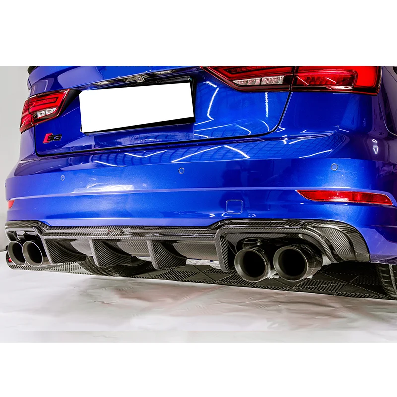 The New Style Dry Carbon Fiber Rear Bumper Lip Car Diffuser Lip for Audi RS3 8V Sedan Ture Factory Fitment