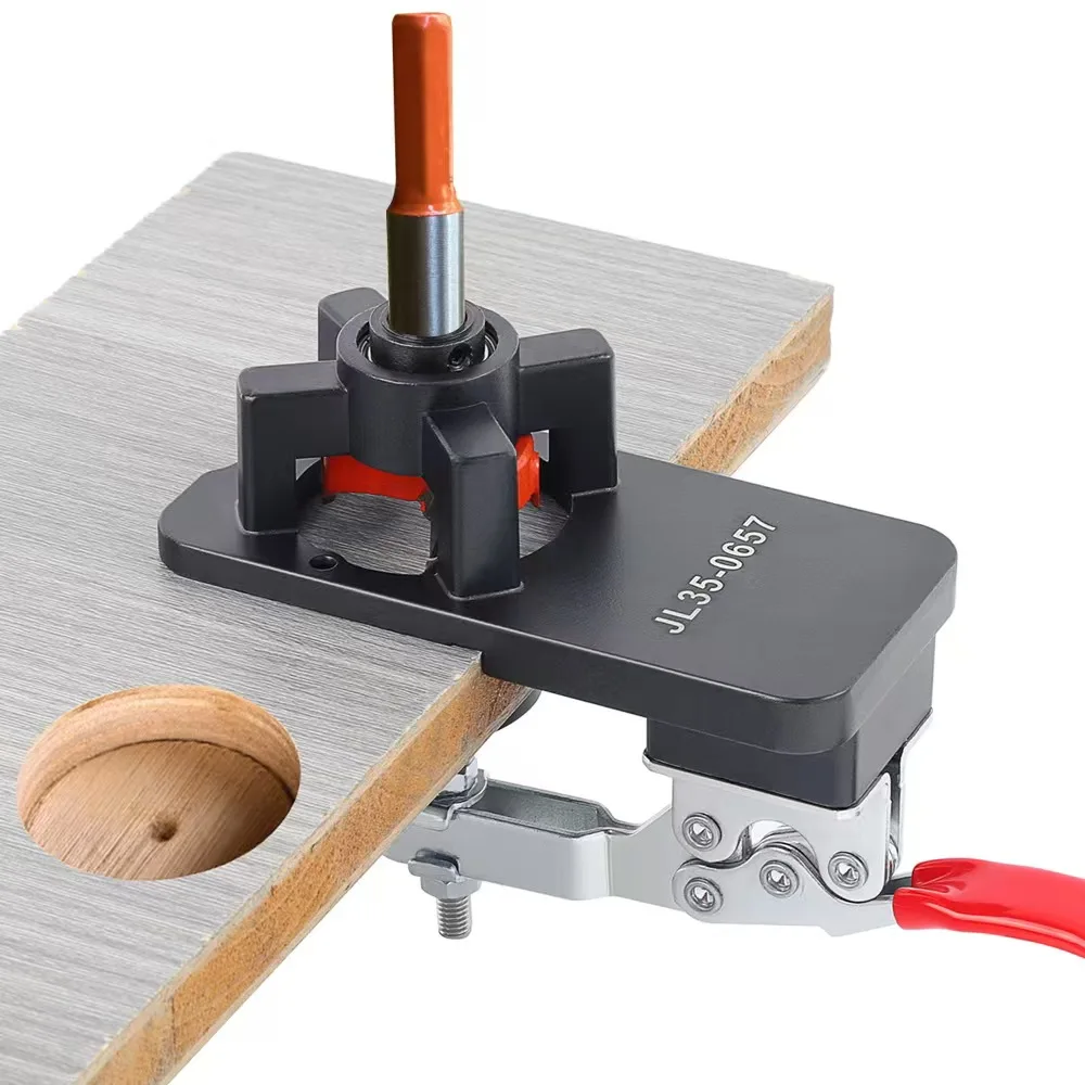 

35mm Hinge Boring Jig Woodworking Hole Drilling Guide Locator With Fixture Aluminum Hole Opener Template For Cabinet Door Hinge