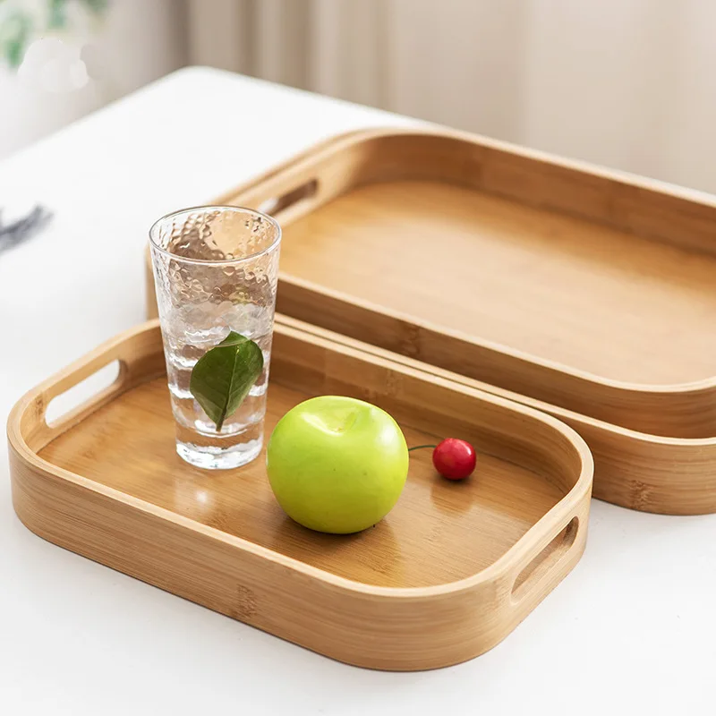 

Simple Multifunctional Desk Sets Household Desktop Storage Living Room Tea Room Bamboo Tray Bamboo Desk Accessories