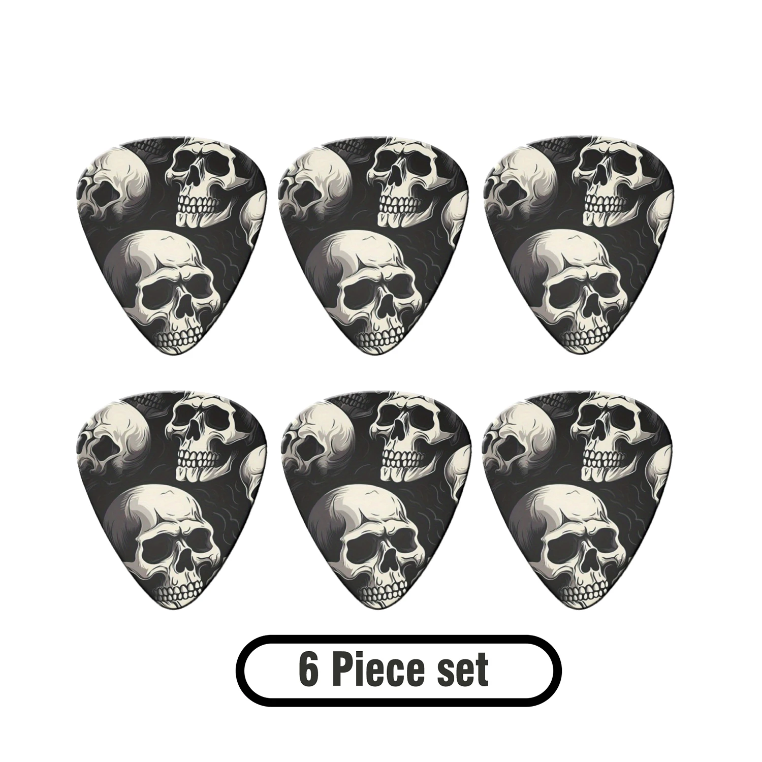 Nowy zestaw kostek do gitary 6-częściowy zestaw - dwustronne kolorowe drukowane plektrony do gitary elektrycznej/basowej, trwałe akcesoria gitarowe zestaw podarunkowy