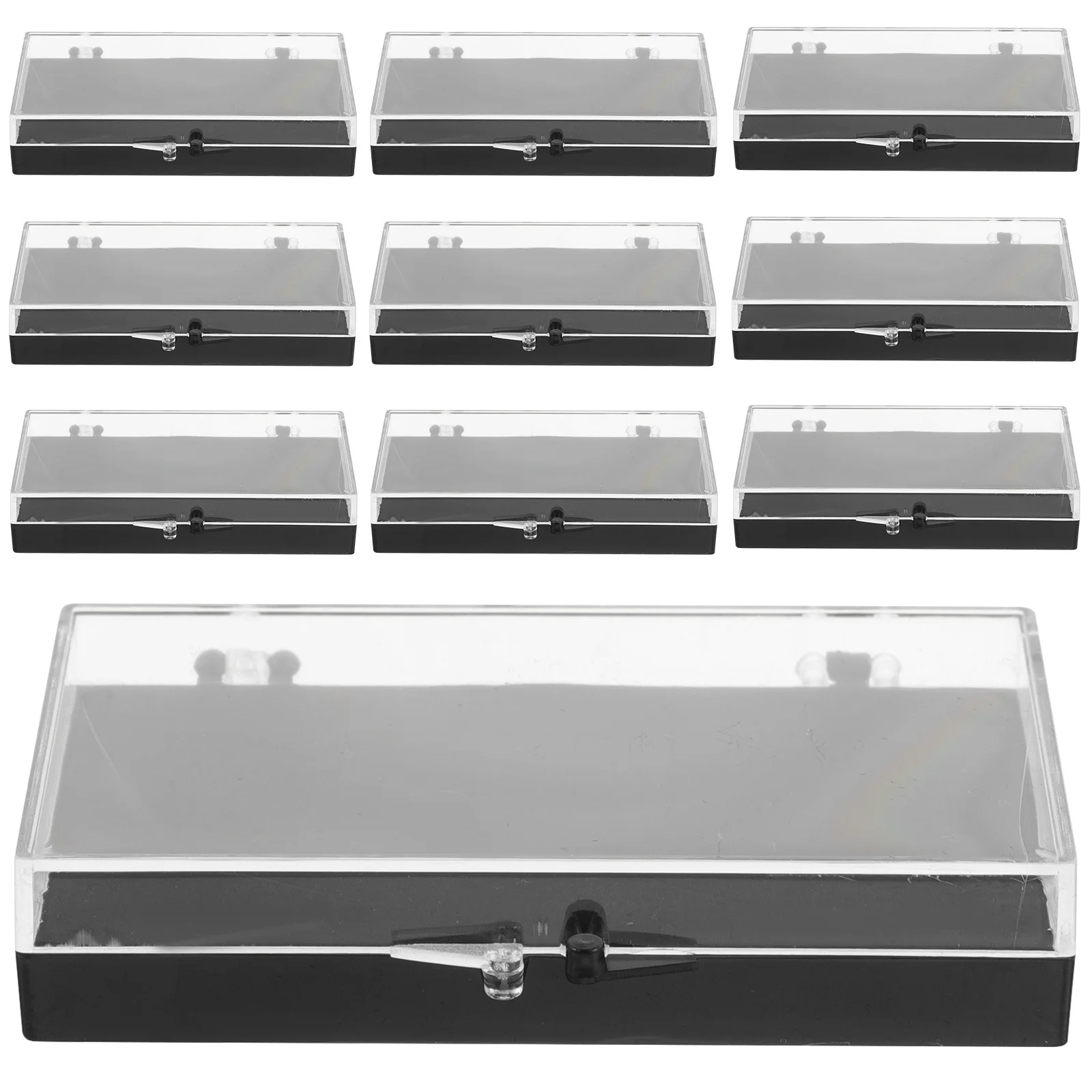 

10pcs Badge Box Transparent Plastic Display Case With Pin Slot For Jewelry Ring Necklace Holder Lapel Pin Storage Medal Display