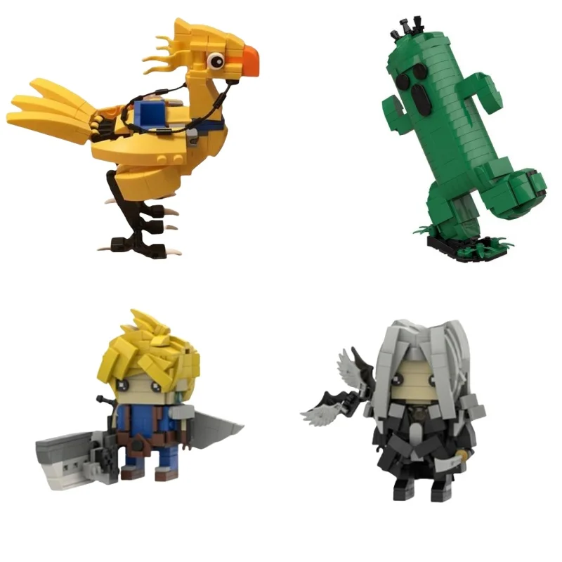 

Финальная игра, Фантастическая серия, птицы Chocobos Brickheadzs облако Сефирот, набор строительных блоков, кирпичи, модель кактуса, монстр, детские игрушки