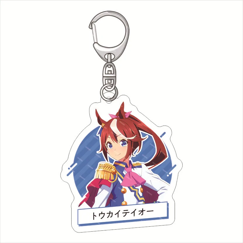 55MM Anime ‌Pretty Derby Season 3 Figure Daiwa Scarlet Tokai Teio Maruzensky Gold Ship Mejiro McQueen Acrylic Keychain Gifts