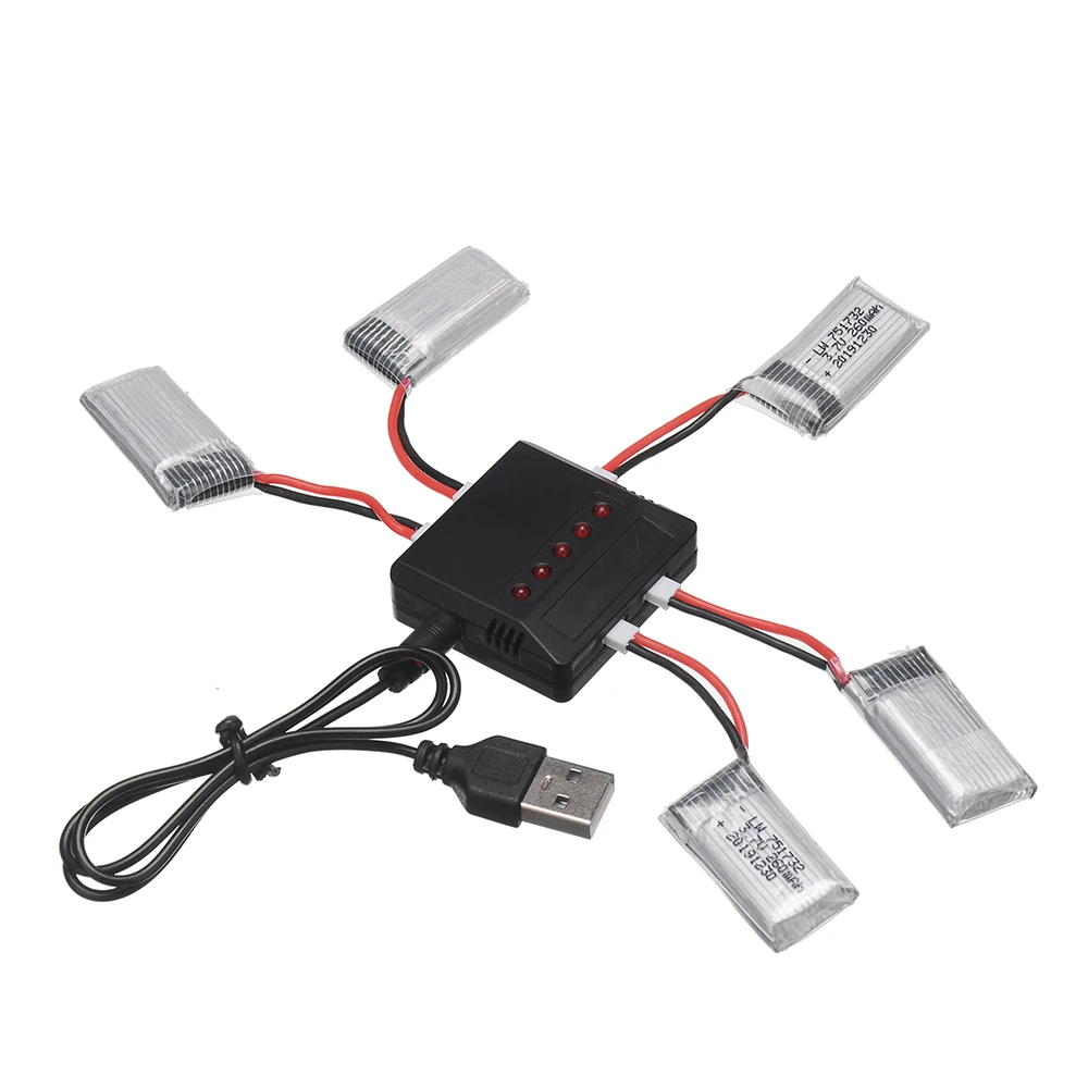 Batteries li-po 3.7V 260mAh + chargeur pour H8 Mini H48 H8 Mini RC Quadcopter, accessoire hélicoptère, jouets, pièces de batterie