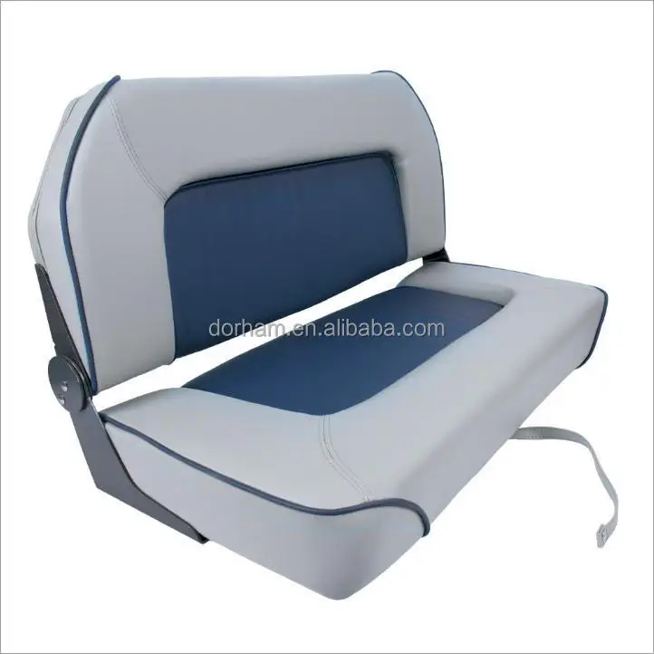 Marine Double Folding Bench Seat Low Back High Density Cushion Foldable Boat Chair Custom Seating for Yacht Vessel Fishing Ship view 3
