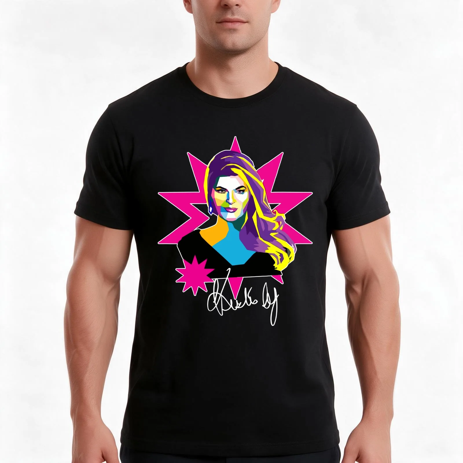 Kirstie Alley R.I.P Vintage Retro Signature Actress Legend Art T-Shirt Summer Casual Cotton Tee Oversized Streetwear Tops