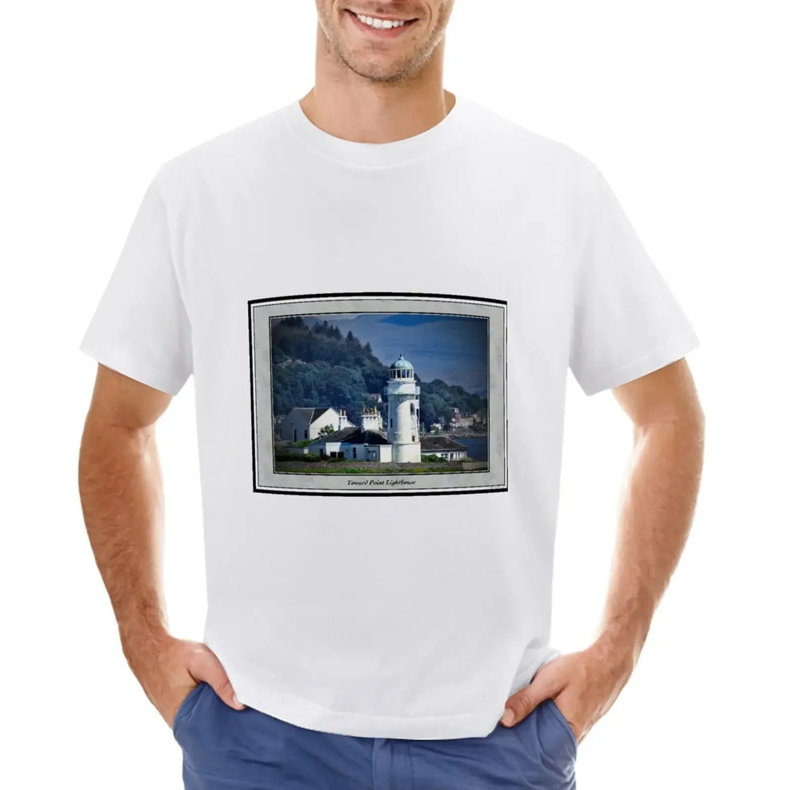 

Toward Point Lighthouse T-Shirt anime vintage clothes men clothings