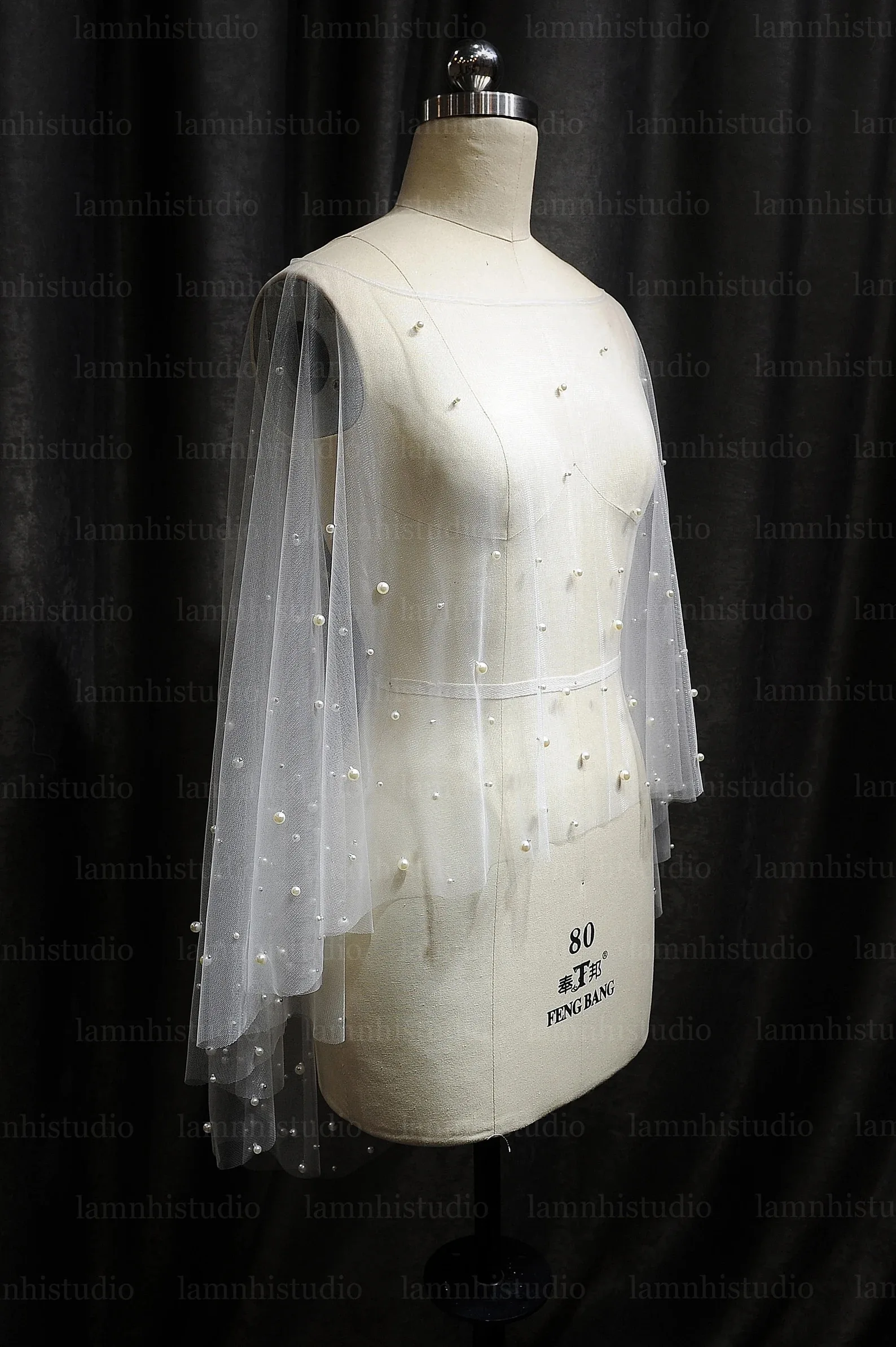 Parel Cape Bruiloft Bruidssluier Capelet Cover Voor Bridal Custom Cape Sluier Voor Vrouw