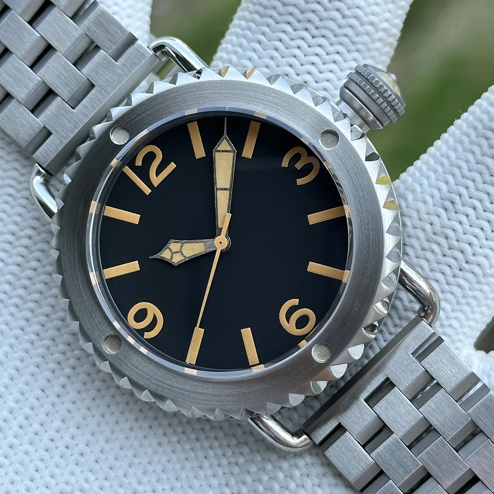 

STEELDIVE No Logo SD1913 Big 47MM Brushed Case Vintage Luminous Sapphire Glass NH35 Automatic 3000M Waterproof Dive Watch Men