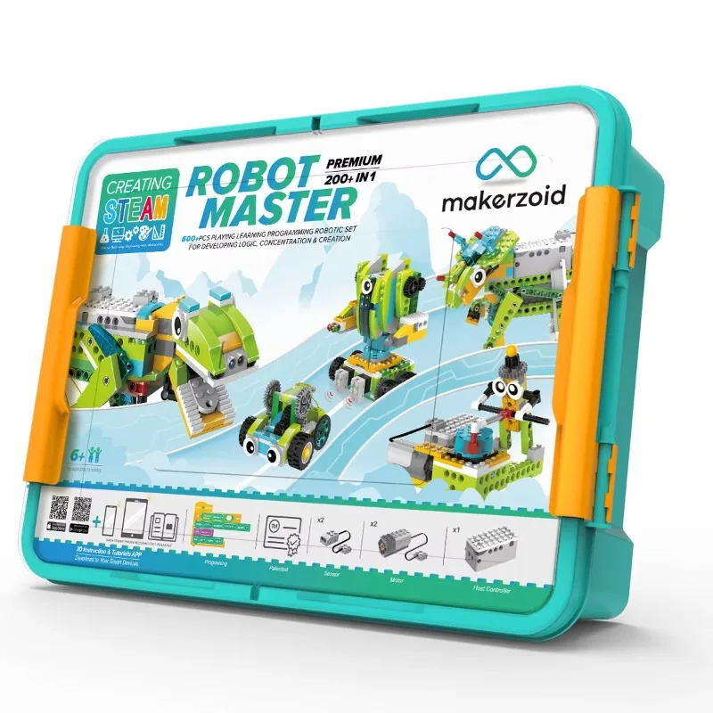

Programming Robot Toy Remote Control Toys Educational Robot Master (Premium), STEM Building Blocks for Kids 8+