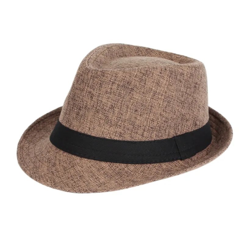 Wholesale Fashion High Quality Unisex Grind Arenaceous Design Jazz Dad Fedora Hats With Black Ribbon