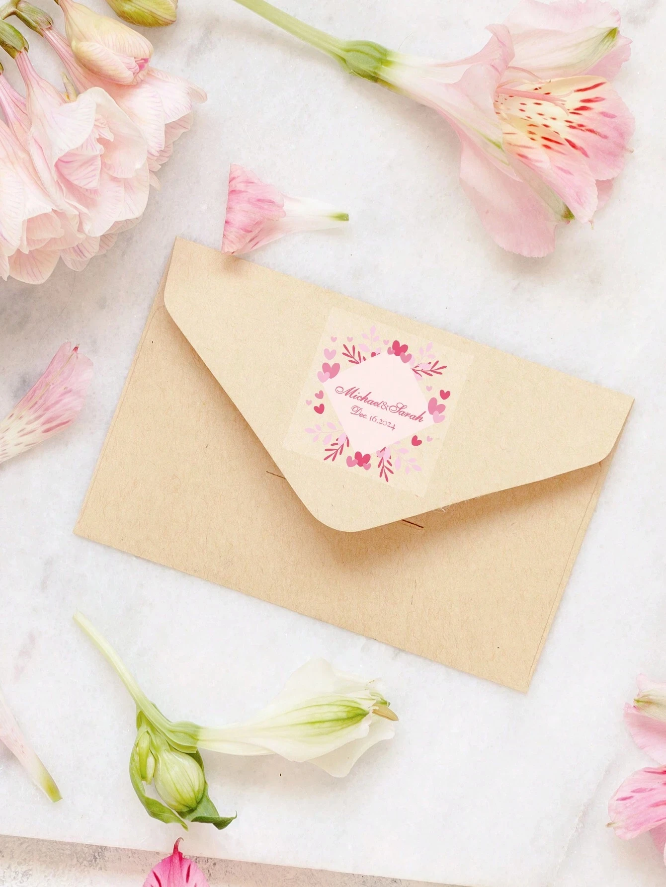 

4x4cm Transparent Heart Stickers Custom Name And Date High-Quality Gifts for Valentine's Wedding Bridal Anniversaries Home Decor