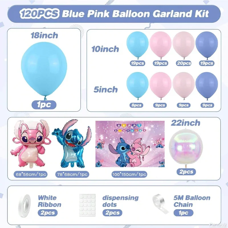 Set di palloncini Disney Stitch Fai da te Alien Invasion Festa a tema Palloncini astronave Decorazioni galattiche per attività di giochi di società per bambini