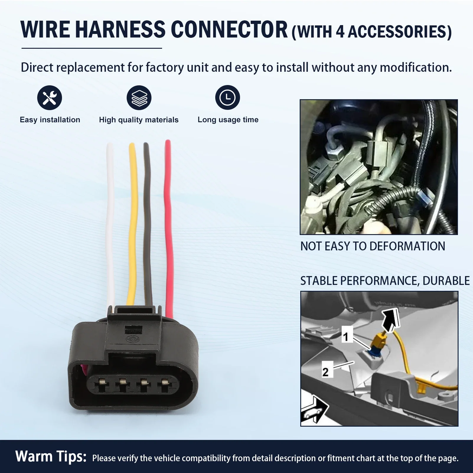 

Проводной пигтейл для Q3 2012-2015, Q7 2007-2010 для датчиков температуры воздуха 1J0973704