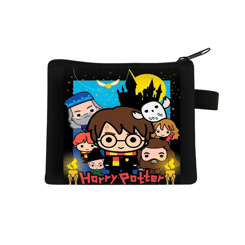 Harries Potters Coin Wallet Anime Figure Potters Hermiones Voldemort Staffs Hogwarts Fashion Coin Bank Card Storage Bag Man Gift