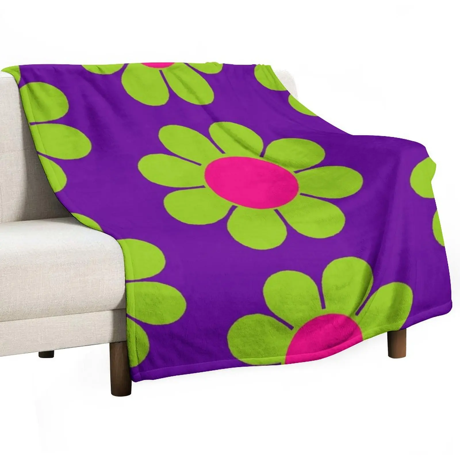 

Purple Power Flower Throw Blanket Weighted Furrys Blankets