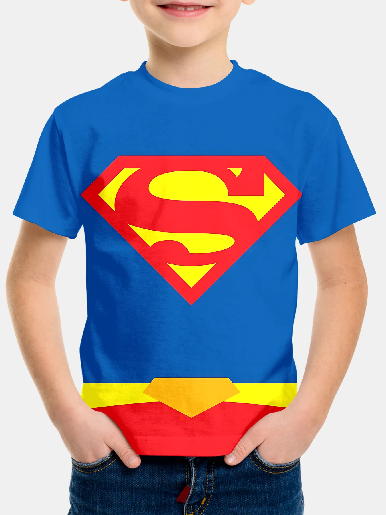 Cartoon Superman logo 3D Print Baby Clothing 5 to 14 Years Male Outdoor Clothes for Children Boy Girl Child T-Shirt Top Shirts