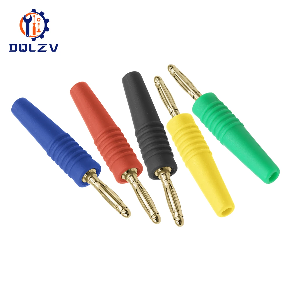 5PCS 2MM Banana Gold Plate Plugs Connectors mini Banana Plug For Banana Socket