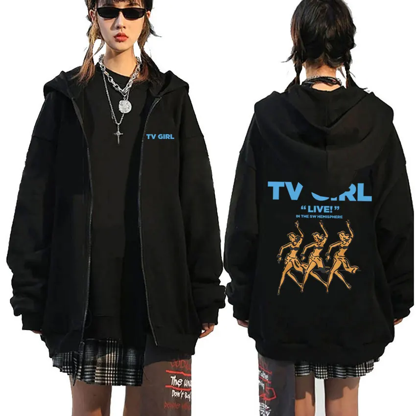 TV Girl Death of A Party Girl Zipper Hoodie Who Really Cares French Exit Zip Up Hoodies Lovers Rock Men Women Oversized Jacket