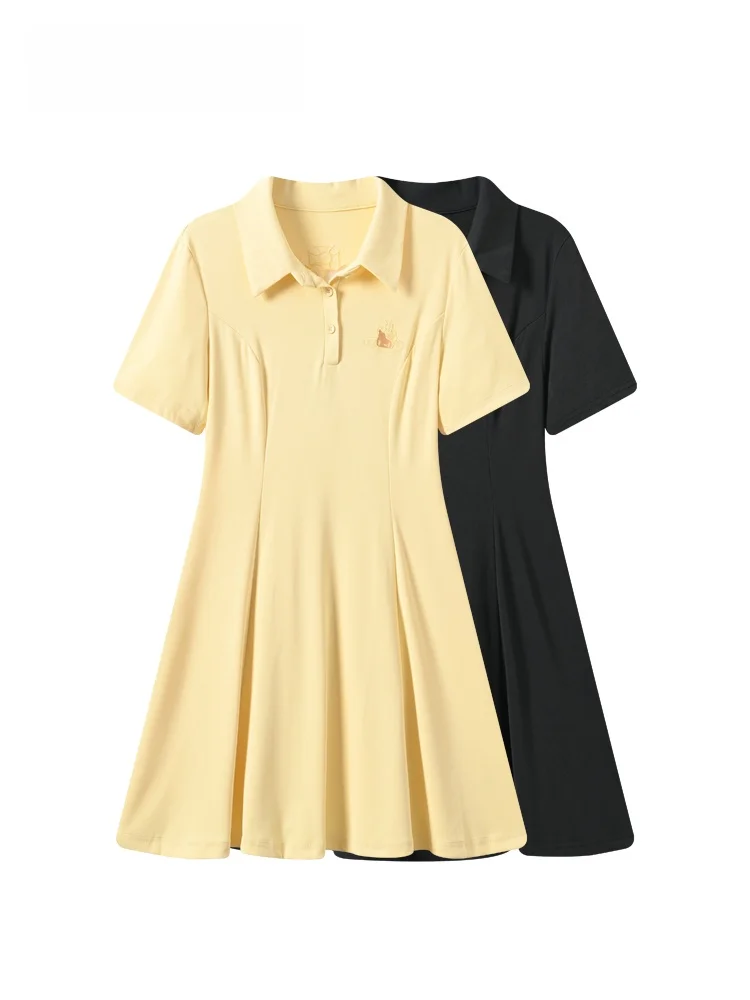 

CaraCLUB Summer New plus Size Women's Dress Short Sleeve Collar Sweet Style Slimming Effect Casual Fashion Dress
