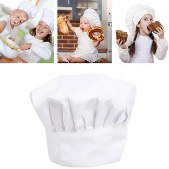 Baby Kid biała czapka szefa kuchni gumka na imprezę pieczenie w kuchni do gotowania czapka Gorro Cocinero Blanco szybka wysyłka