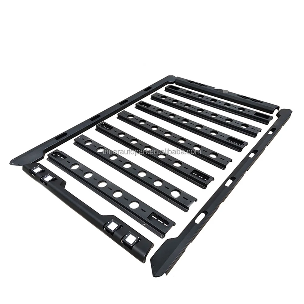 LC80 Series Offroad Car Roof Racks Top Vehicle Luggage Mount Carrier for SUVs with LED Spotlight Steel Platforms