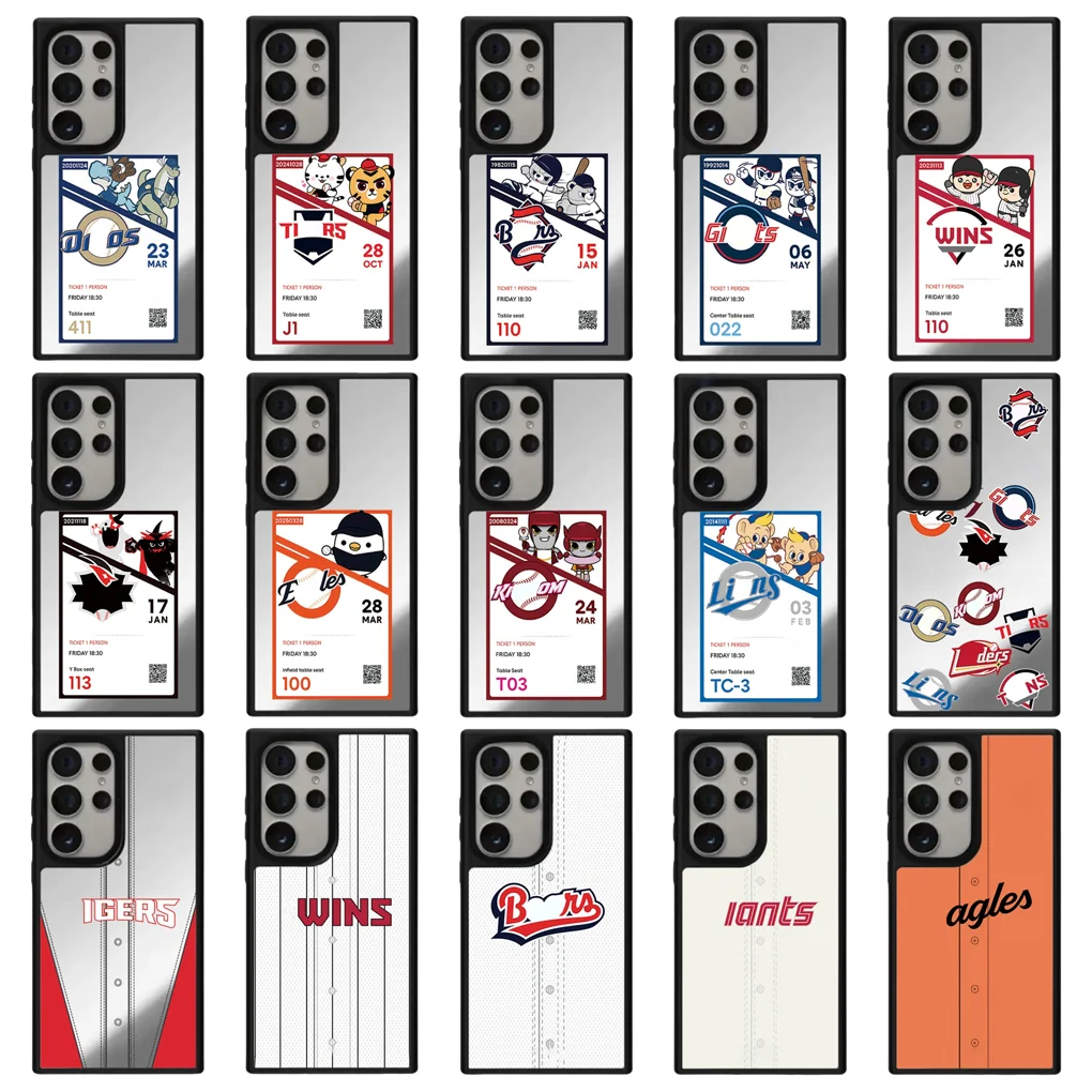 حافظة سطحية مرآة بأحرف مطبوعة بالبيسبول لهاتف Galaxy S23 S24 S25 Ultra Plus S25U S25+ Shell مع MagSafe