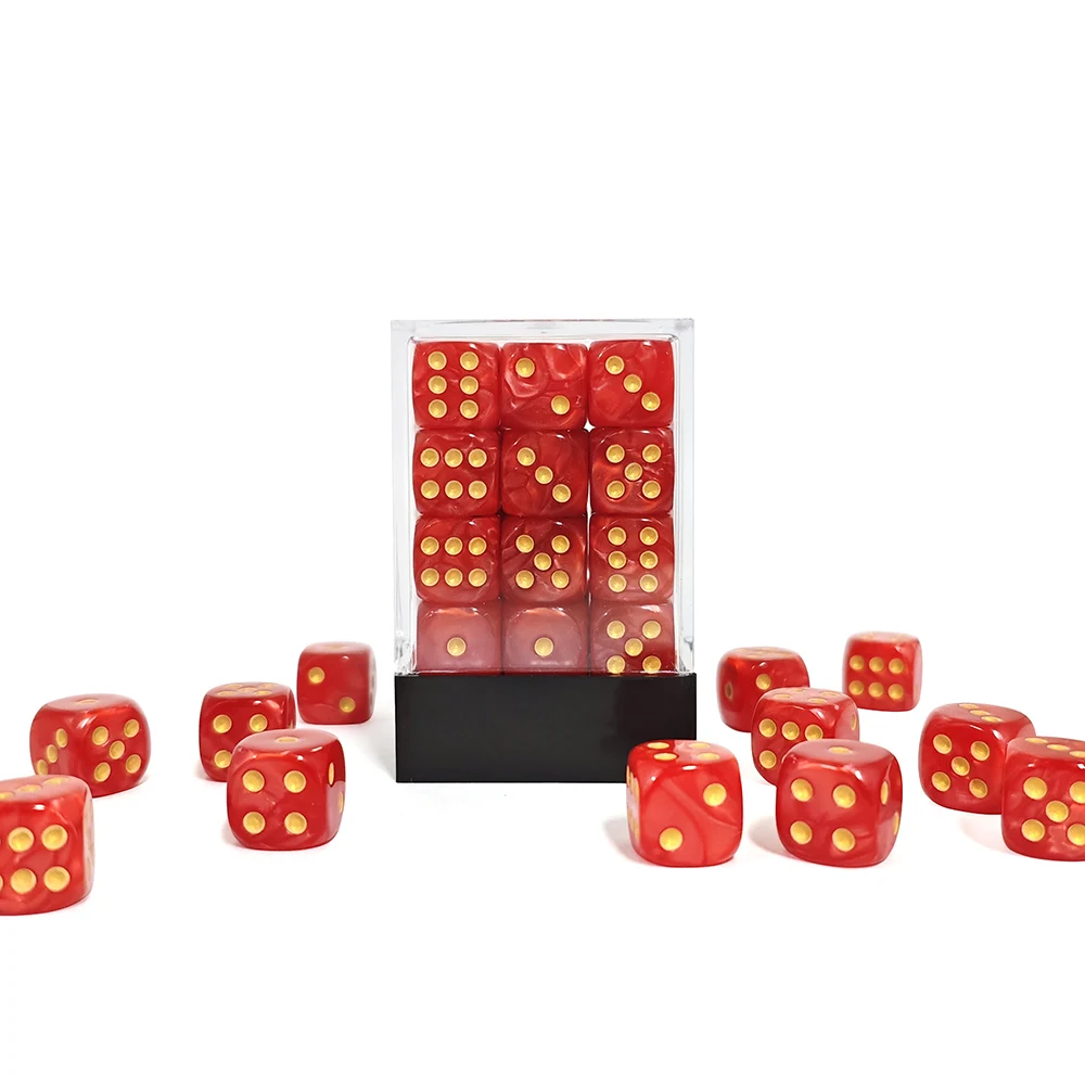36Pcs/box 12MM Pearl D6 Multi-color Dot Dice for DND Games KTV Bar Club Party Home Board Games Gambling Drinking Dice Toys