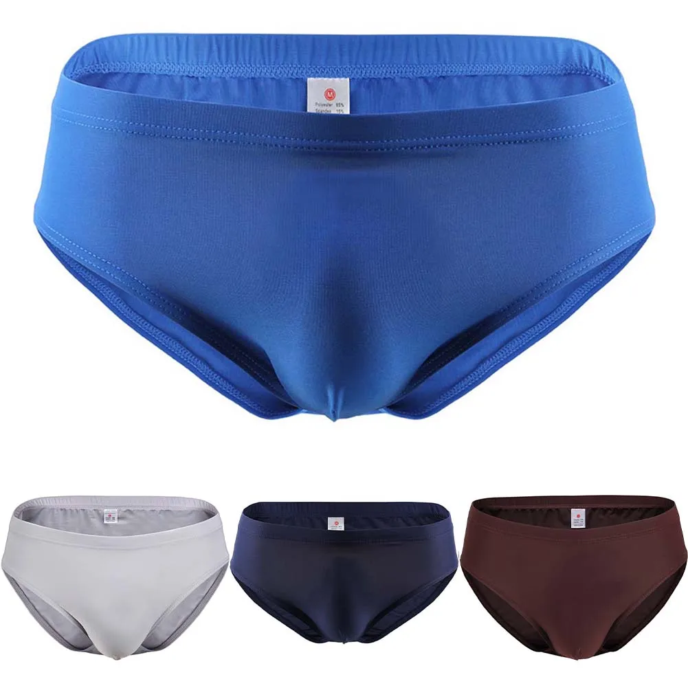 Men Thin Low Waist Solid Color Underwear Simple Breathable U Convex Pouch Briefs Comfortable High-quality Underpanties