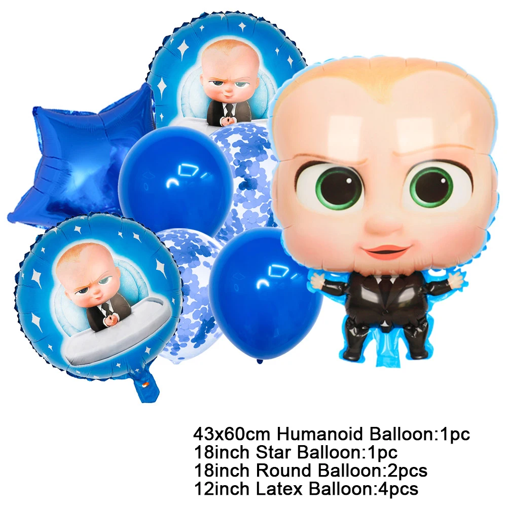 Cartoon The-Little & Boss-Boys Thema Junge Geburtstags feier dekorative Einweg geschirr Hintergründe Luftballons Baby party Kind Geschenke