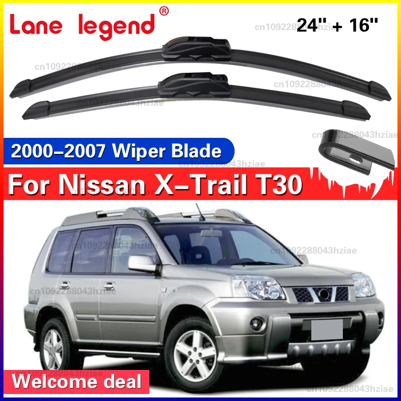 

For Nissan X-Trail T30 2000 - 2007 2006 2005 2004 Wiper Front Wiper Blades 24"+16" Set Windshield Windscreen Window Brushes