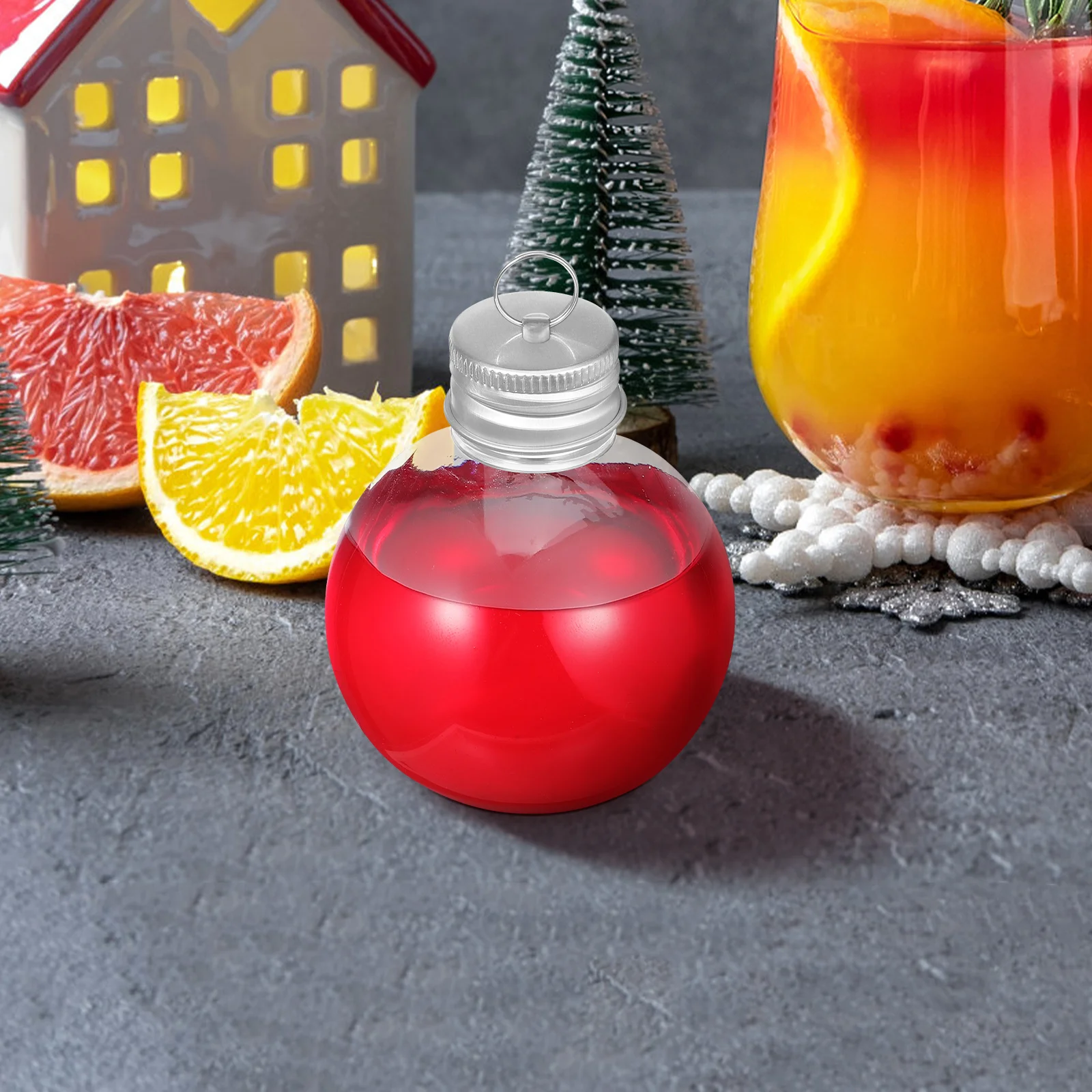 

Plastic Spherical Juice Bottles 10 Pcs Clear Airtight Containers for Drinks Coffee Milk Sealing Portable Convenient Storage