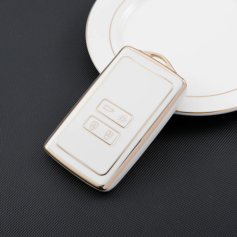 NEW TPU Car Key Case Full Cover for Renault Koleos Kadjar Megane Talisman Captur Espace Clio 2016-2019 4 Button Accessories