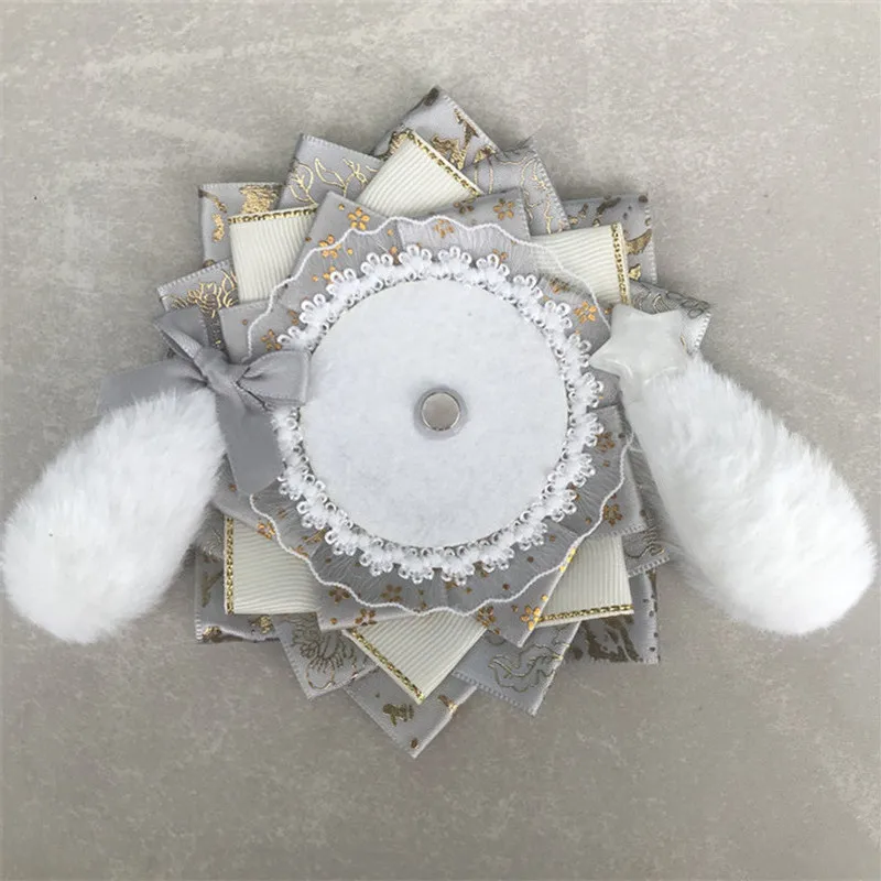 Cute DIY Badge Holder Ribbon Lace Badge Rosette Base Tray Ita bag Fill Accessories Badge Pins Display Anime Itabag Decorations